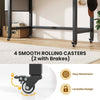 Computer Workstation Rolling Writing Study Desk On Wheels-Natural