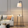 Chic Corner LED Floor Standing Lamp Bookshelf Home Office Light W/Coffee Table