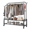 5ft Heavy Duty Clothes Rail Metal Garment Hanging Rack Display Stand Shoes Shelf
