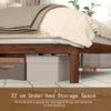 King Size Bed Frame Wood Platform Bed 22 CM Under-bed Storage Space-Walnut