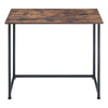Vintage Brown Wooden Folding Computer Desk Industrial Metal Frame Dining Table