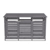 Triple Wheelie Bin Storage Wooden Store Cover Garden Rubbish Dustbin 3 Shed Grey