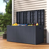 Dark Grey Garden Storage Box 430L Plastic Outdoor Patio Lockable Waterproof Lid