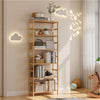 6-Tier Bamboo Bookshelf Tall Bookcase Adjustable Large Flower Stand Washing Room