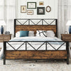4ft6 Double Size Metal Bed Frame with Headboard and Footboard/2 Storage Drawers
