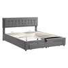 Ottoman Storage Gas Lift Bed Upholstered Bed Frame with Drawer 5ft King Bed Grey