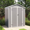 6x4.4FT Grey Plastic Shed Outdoor Garden Tools Storage House with 2 Doors Window