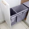 Kitchen Waste Pull Out Bin 3 Recycling Trash Cans Cabinet Integrated Grey 30/40L