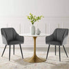 2 x Velvet Dining Chairs Upholstered Metal Legs Reception Accent Chairs Armchair