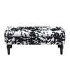 Modern Storage Bench Ottoman Cow Print Fabric Padded Long Stool Dining Bench