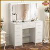 Large White Dressing Table with LED Light Mirror Vanity Make up Desk 7 Drawers