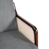 Wooden Frame Accent Armchair Corduroy Fabric Rattan Arm Padded Seat Single Sofa