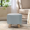 Small Square Footstool Footrest Pouffe Shoe Foot Stool Padded Ottoman Wooden Leg