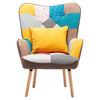 Retro Patchwork Butterfly Wing Back Armchair Single Sofa Lounge Chair+ Footstool