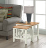 Nest of Tables, 2 Off White Painted Oak Sofa Side Tables, Nesting Coffee Tables