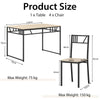 5 Pcs Dining Table Set Industrial-Style Kitchen Table & 4 Chairs-Natural