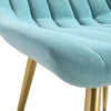 Modern Accent Chair Pinstripe Leaning Back Velvet Leisure Armchair Metal Legs