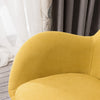 Upholstered Yellow Chenille Fabric Rocking Armchair Wing Back Chair Sofa Lounger