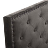 4ft6 Double Bed Frame Upholstered Platform Bed with Adjustable Headboard Grey