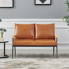 Single/Double/Triple Sofa Armchair Faux Leather Cushion Seat Metal Frame Armrest