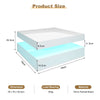 Gloss LED Coffee Table High Square Coffee Table Modern Living Room Furniture New