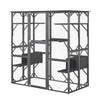 Large Wooden Cat House Kitten Cage Enclosure Walk-in Cat Kennel with 7 Platforms
