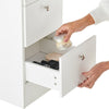 White Dressing VanityTable Wood Makeup Desk with LED Mirror 7 Drawers Stool
