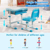 Kids Desk & Chair Set Height Adjustable Study Table with Tilting Tabletop Blue
