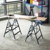 2X SAW HORSE TRESTLE PAIR STEEL FOLDING NON SLIP SAW FOLDABLE CARPENTER BUILDER