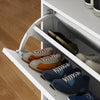 Wooden Shoe Cabinet with 2 Flip Drawers & Shelves, Entryway Storage Unit 117cm
