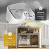 Enclosed Cat Washroom Wooden Side Table Cat Litter Box
