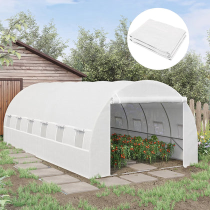 6x3x2m Greenhouse Replacement Cover ONLY for Tunnel Walk-in Greenhouse White