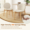 Soft Boucle Upholstered Kitchen Chairs Set of 2-White