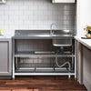 Stainless Steel Single Bowl Catering Sinks Commercial Home Kitchen LHD Platform