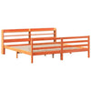 Bed Frame with Headboard Wax Brown 200x200 Solid Wood Pine I8Q7
