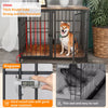 Heavy Dog Crate Furniture Side Table Dog Kennel Cage 4 Doors & Removable Divider