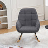 Modern Linen Recliner Rocking Chairs Wingback Relax Rocker Armchair w/ Wood Legs