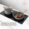 12pc Granite Nonstick Induction Cookware Set with Lids & Utensils for All Hobs