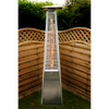 Gas Pyramid Patio Heater - Outdoor/Garden - Glass Tube - 13kw- Silver - Dellonda