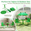 Indoor/Outdoor Collapsible Toddler Activity Table with 2 Folding Chairs-Green