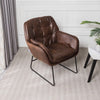 Faux Distressed Brown Leather Armchair Occasional Lounge Accent Chair Vintage