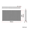 Black Radiator Vertical Horizontal Flat Panel Central Heating Rads 1800 1600 600
