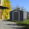 9x8FT Garden Shed Metal Weatherproof Lockable Tool Storage Shed w/Extension Kit