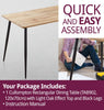Small Dining Table, Brown Oak Effect Top Kitchen Table in Black Metal Legs,120cm