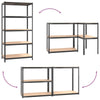 5-Layer Shelves 4 pcs Anthracite Steel&Engineered Wood Z9F5