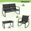 4 Piece Patio Rocking Set Outdoor Rocker Chair Conversation Set