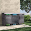 240L Triple Wheelie Bin Storage Wooden Store Cover Garden Rubbish Dustbin 3 Shed