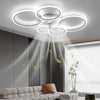 LED Ceiling Fan Light Dimmable Living Room Chandelier Lamp With Remote Control