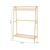 Heavy Duty Wooden Clothes Rail Rack Garment Hanging Stand With Coat & Hat Hooks