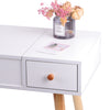 Foldable Makeup Table Set Drawer Mirror Storage Makeup Room White Dressing Table